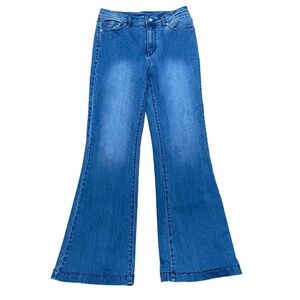 J.McLaughlin Women's Flared Bootcut Medium Blue Wash Classic Denim Jeans Size‎ 4